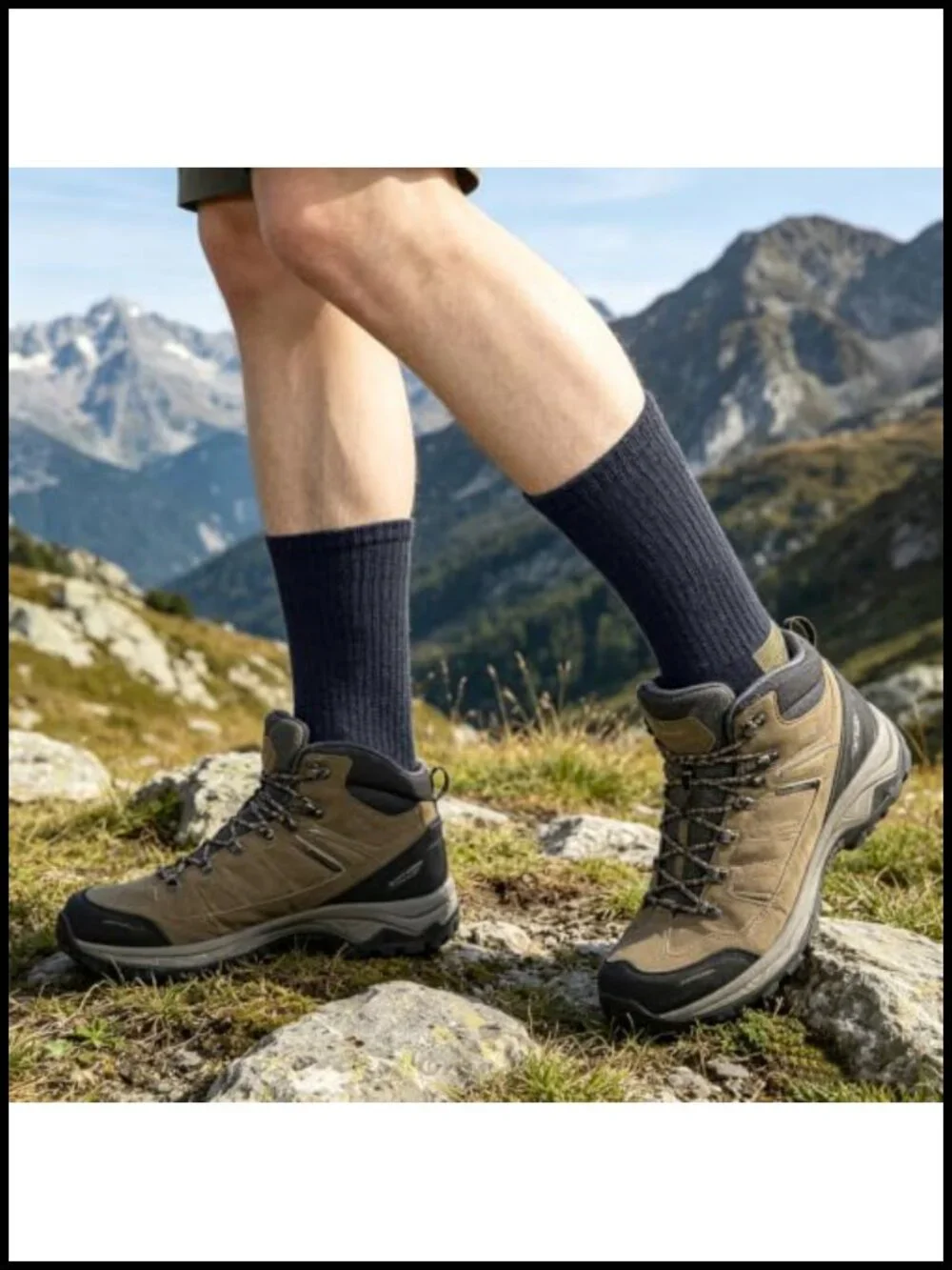 WANDER Merino Wool Crew Socks 3 Pack Lightweight Cushion Hiking Athletic